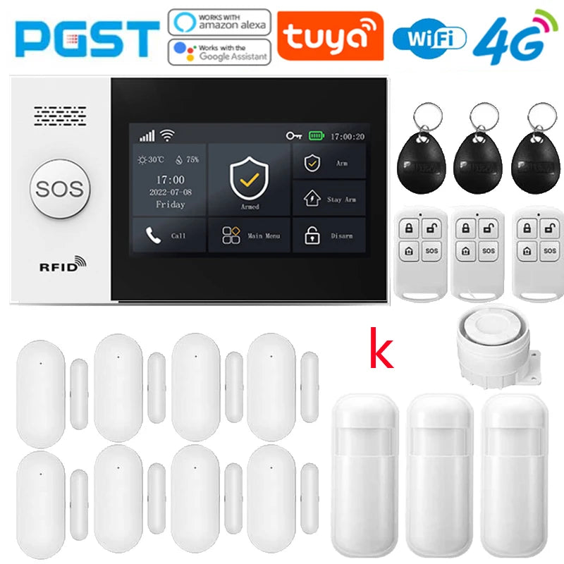 4G Tuya Smart Home Alarm System with Motion Sensor