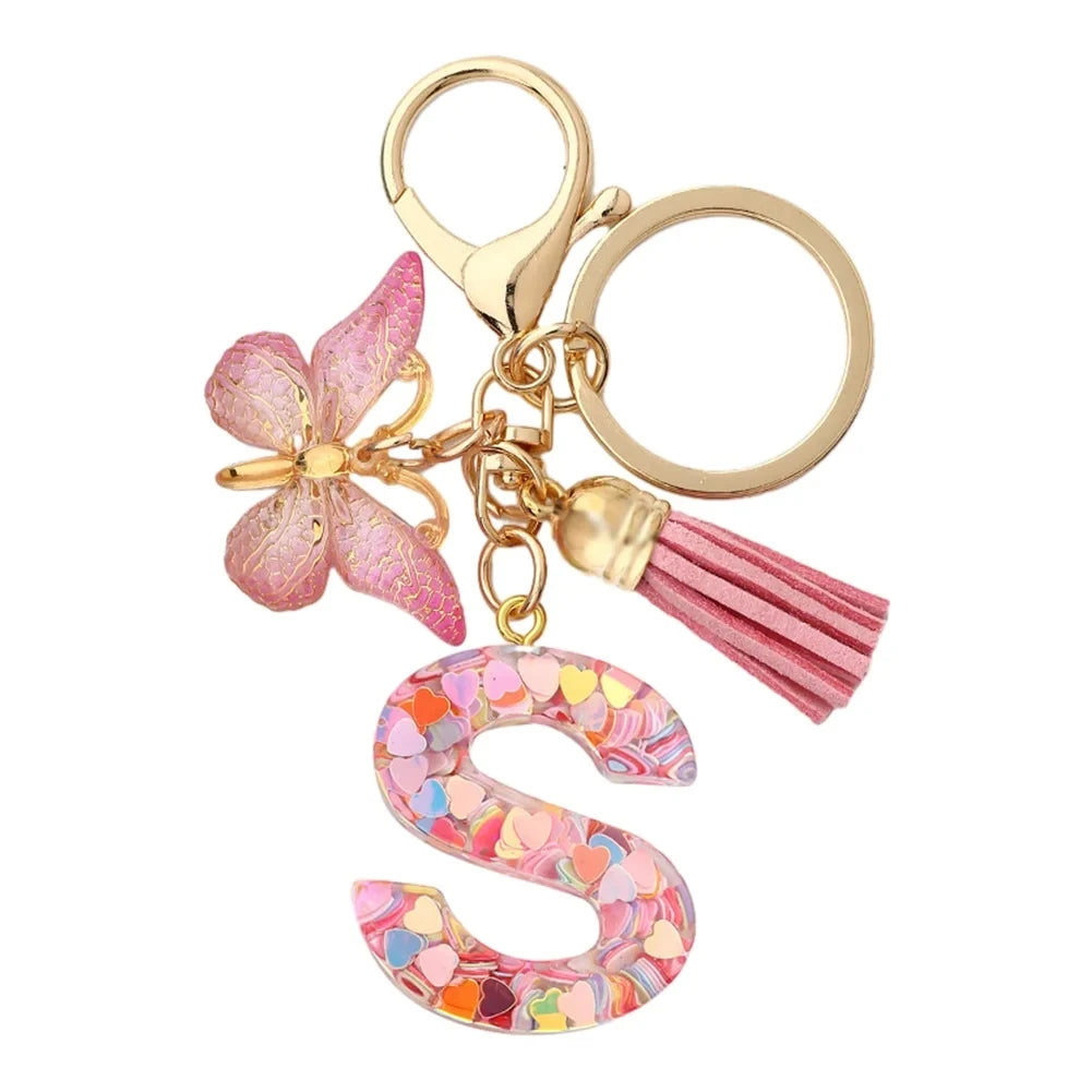 Fashion DIY Κεφαλίδες A-Z Letters keychain Μεταλλικός Φαρέτρα Pendant Key Chain Γυναίκες Κλειδί Αυτοκινήτου Αλυσίδα Απλό Γράμμα Όνομα Κλειδί Δώρο Κοσμήματα