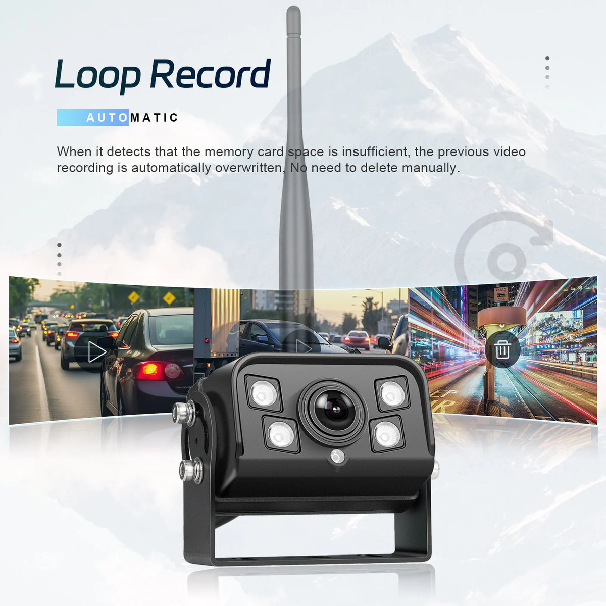 Podofo moniteur automobile IPS 9 pouces avec 2 caméras de recul sans fil IP68 étanche vision nocturne infrarouge caméra de recul pour camping-car