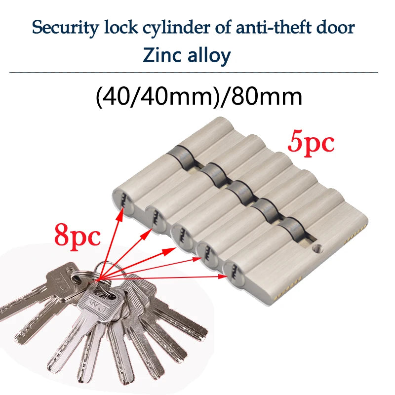 Cilindros de fechadura de porta com chave - Opções de 60/70/80 mm