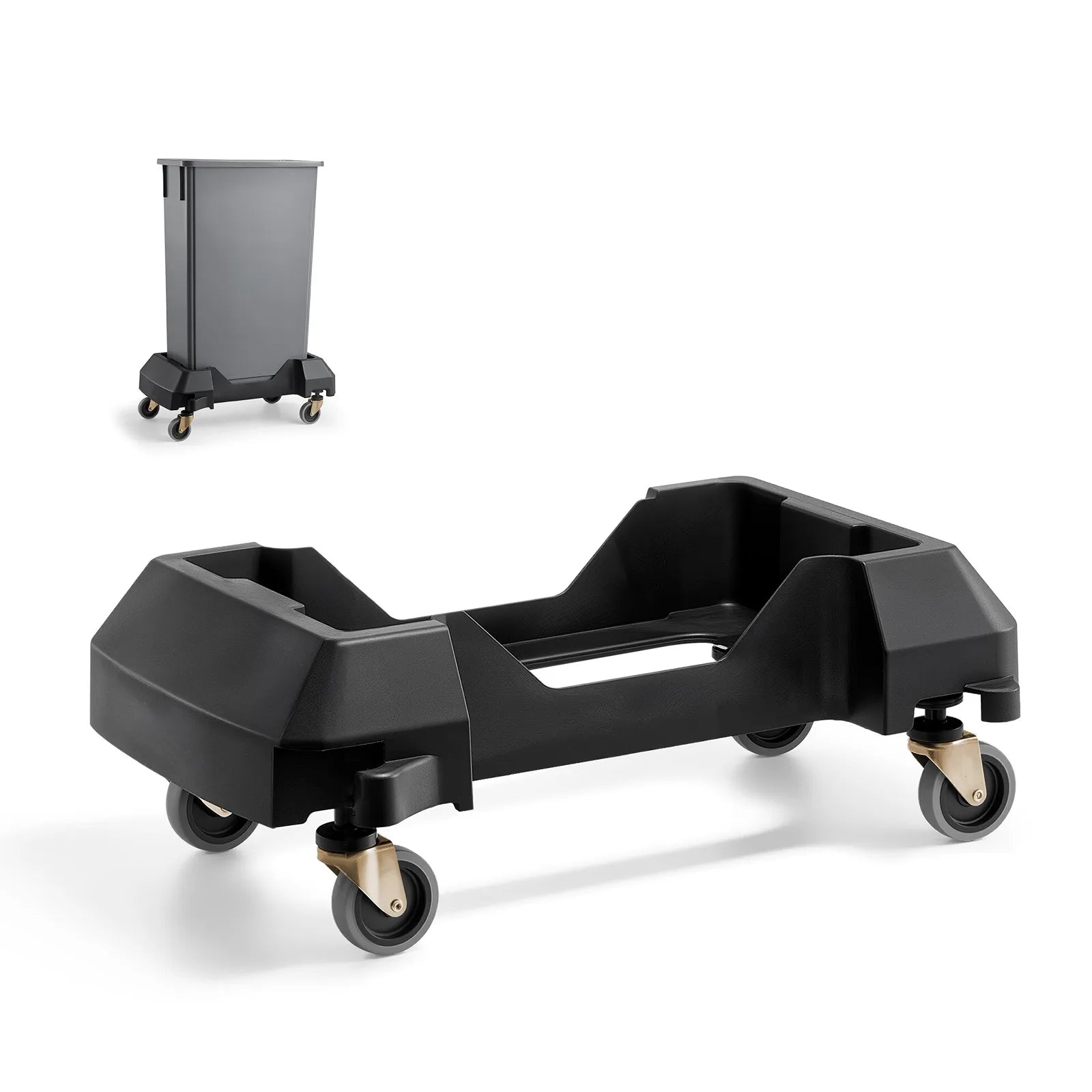 200lb Trash Can Dolly with Lockable Wheels for 16/23 Gallon Bins