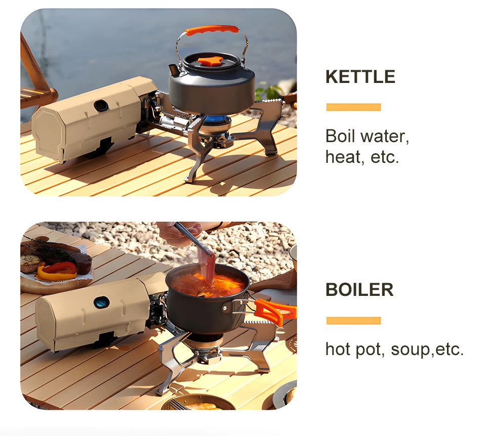 2670W Folding Butane Gas Stove for Camping and Outdoor Cooking