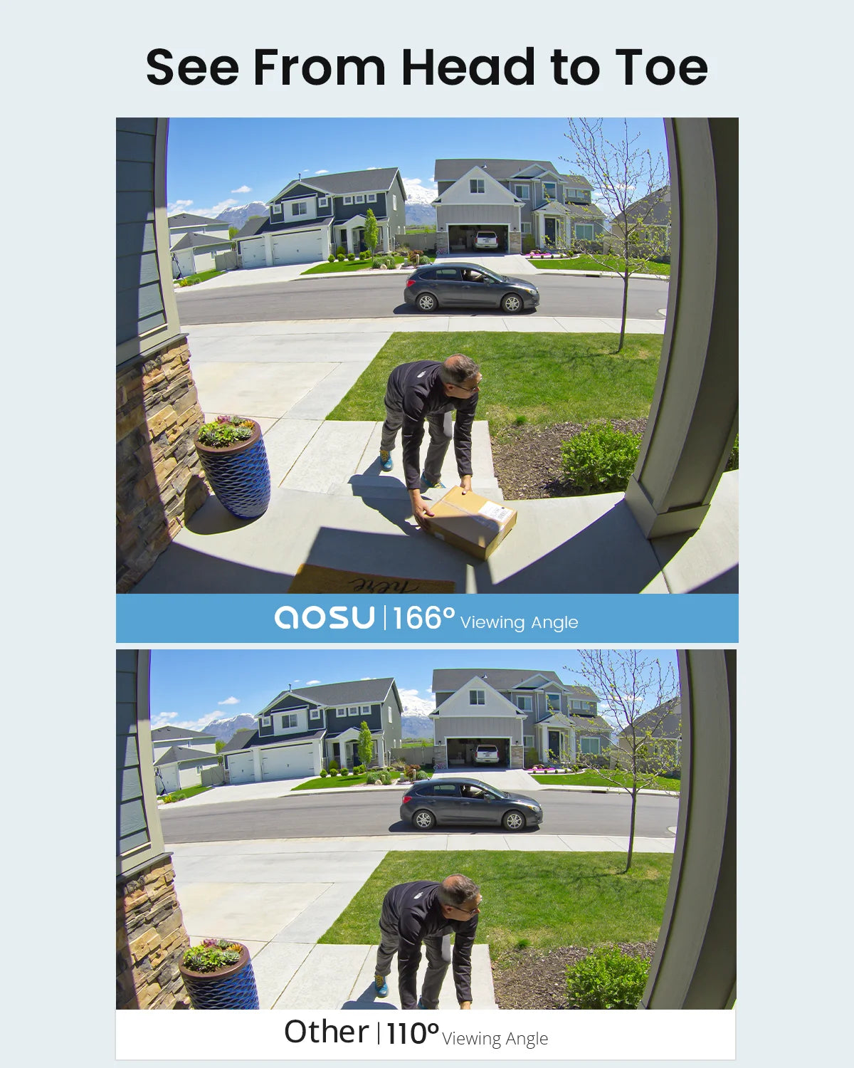 5MP WiFi Video Doorbell with Motion Detection and Two-Way Audio