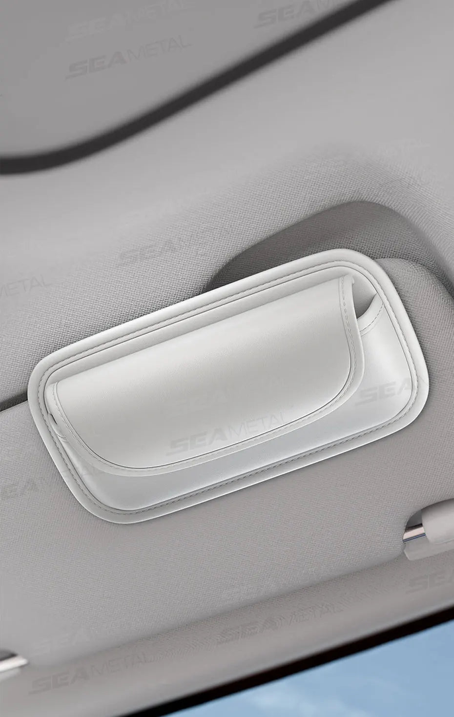 SEAMETAL Car Visor Glasses Case Leatherette Large-Capacity Sunglasses Holder Sun Visor Eyeglasses Protection Box Scratch-Free