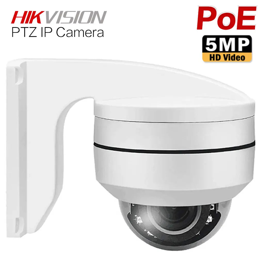 Hikvision Compatible 5MP PTZ IP Camera Outdoor Dome Onvif PoE 5X Optical Zoom CCTV IR Night Vision H.265 Waterproof Surveillance 