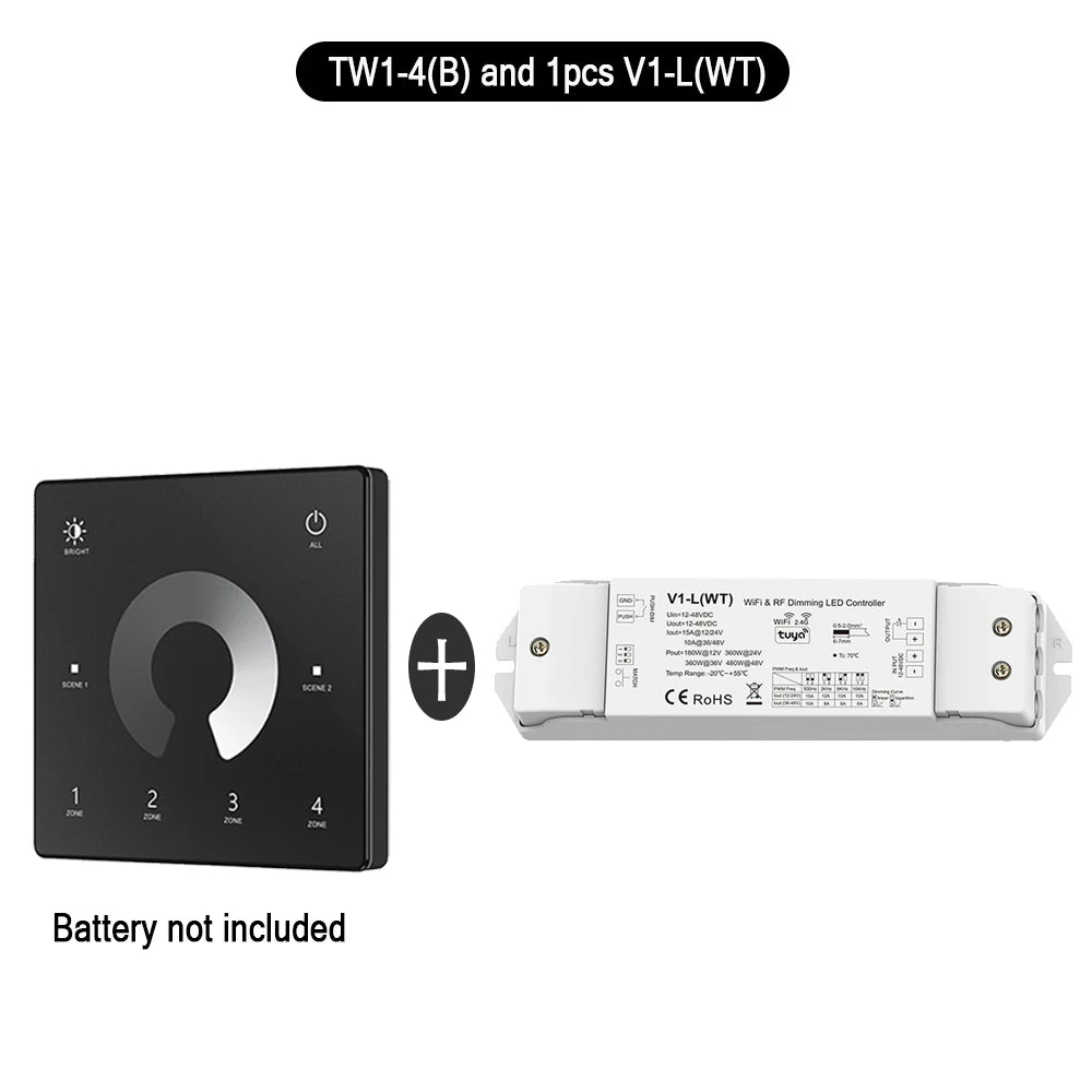 Kit Tuya con controller LED monocolore e telecomando