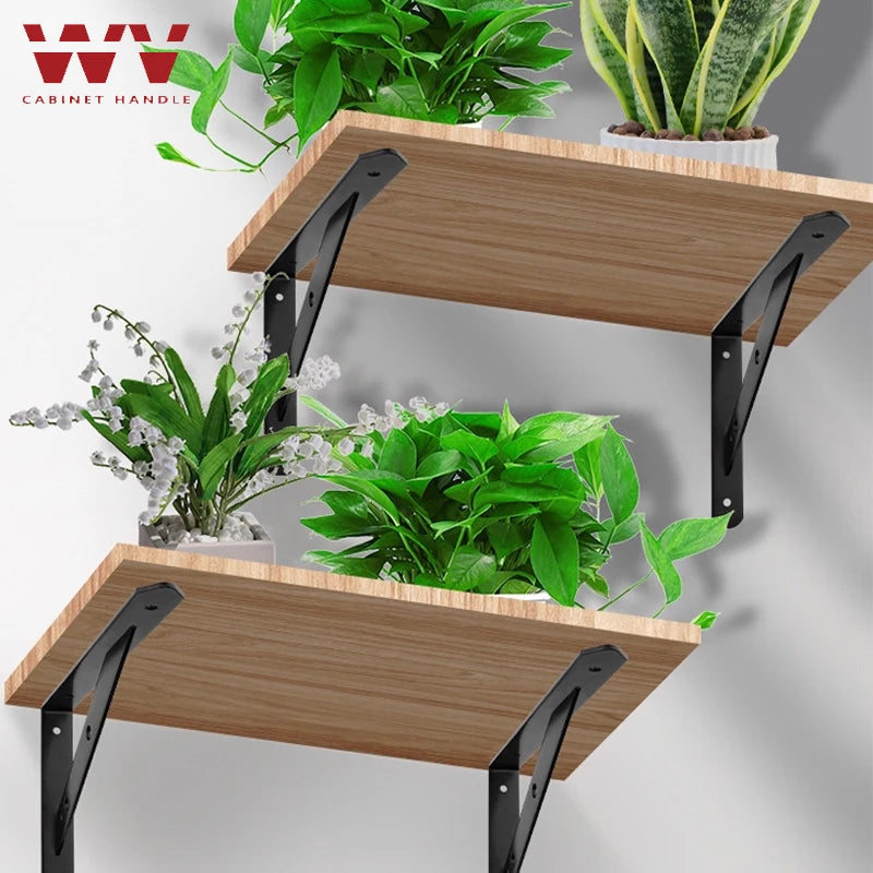 Triangular Shelf Brackets, Black or White, Pair