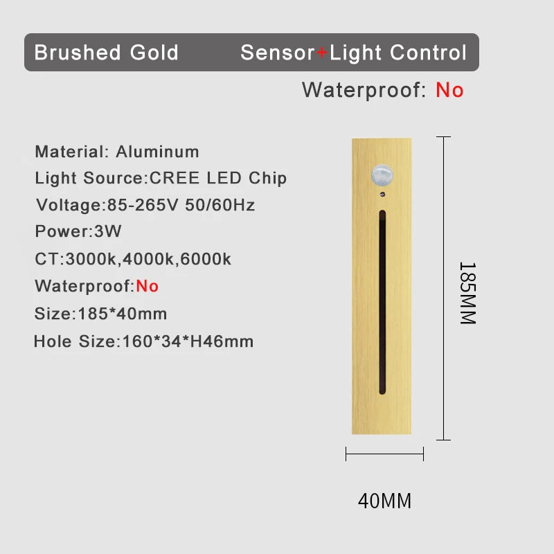 Recessed LED Stair Light - Sensor Options