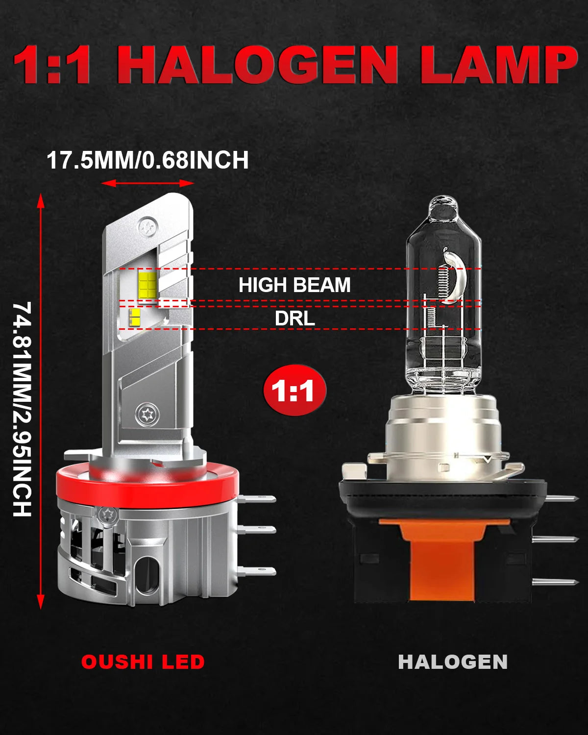 H15 LED Vehicle Headlight Bulbs, Pair