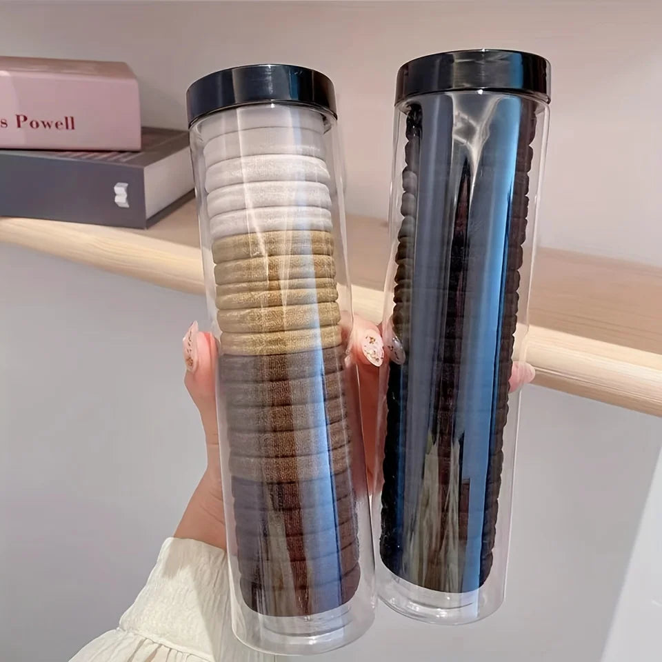 20pcs/can High Elastic Hair Ring French Style Bands Tie Thickened Hair Rope Basic Simple Head Rope For Women Girls Iddal Choice 