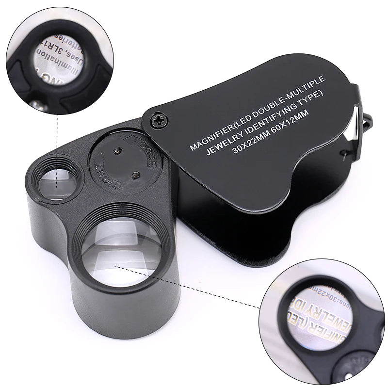 Folding Illuminated Jewellery Loupe