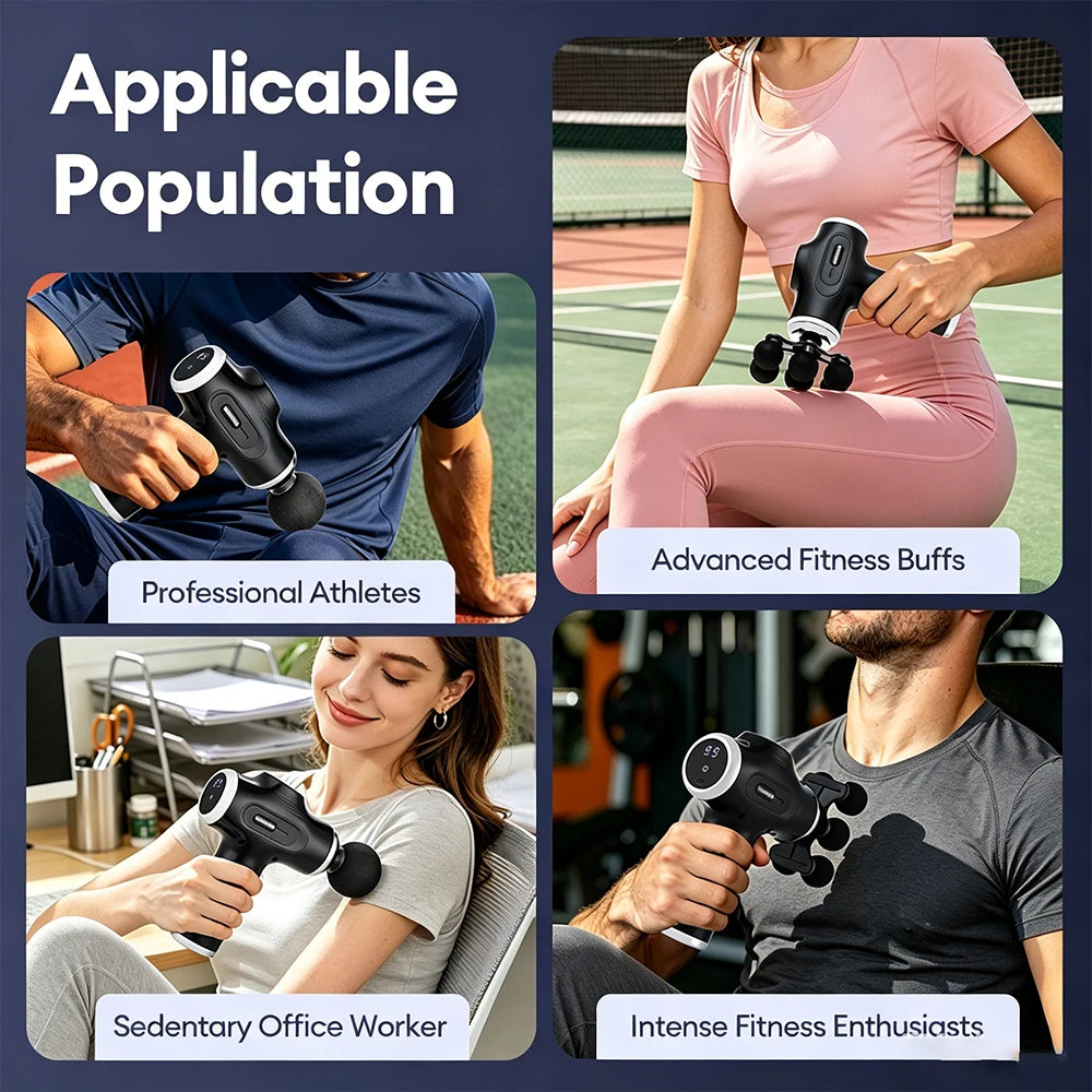 Mini Muscle Massage Gun with 10 Heads and Adjustable Intensity