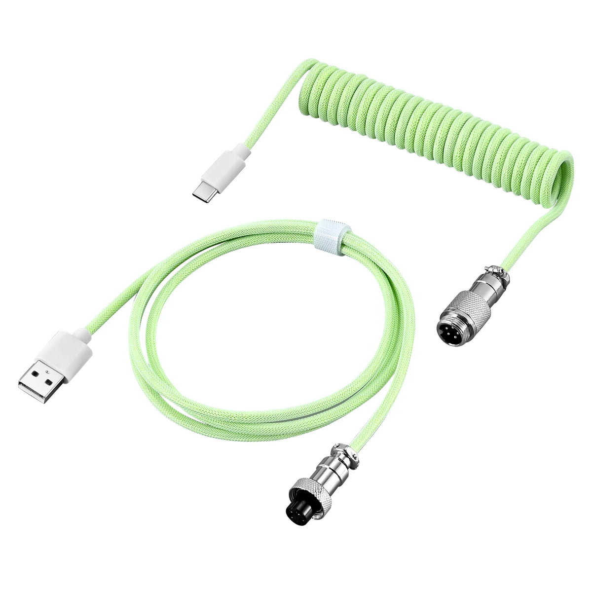 Cablu spiralat USB-C pentru tastatură mecanică, cu mufă Aviator