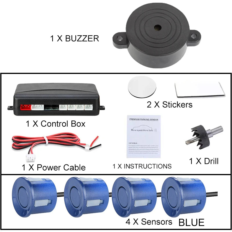 12 V Einparkhilfe-Set - Vier Sensoren mit 22 mm