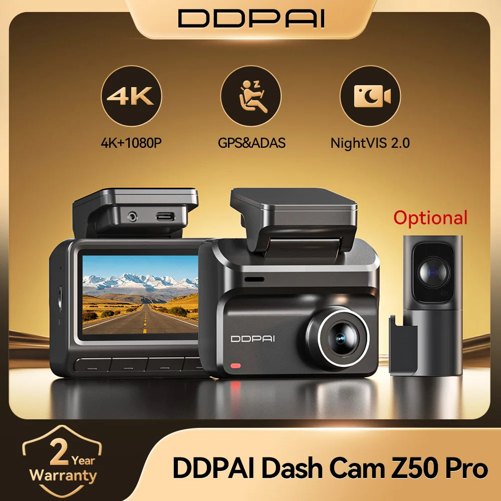 4K Dual-Channel Dash Cam with GPS, ADAS and Wi-Fi 6