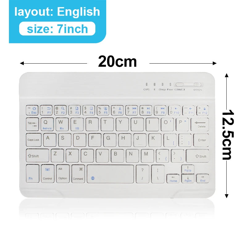 Compact Rechargeable Bluetooth Keyboard, English Layout