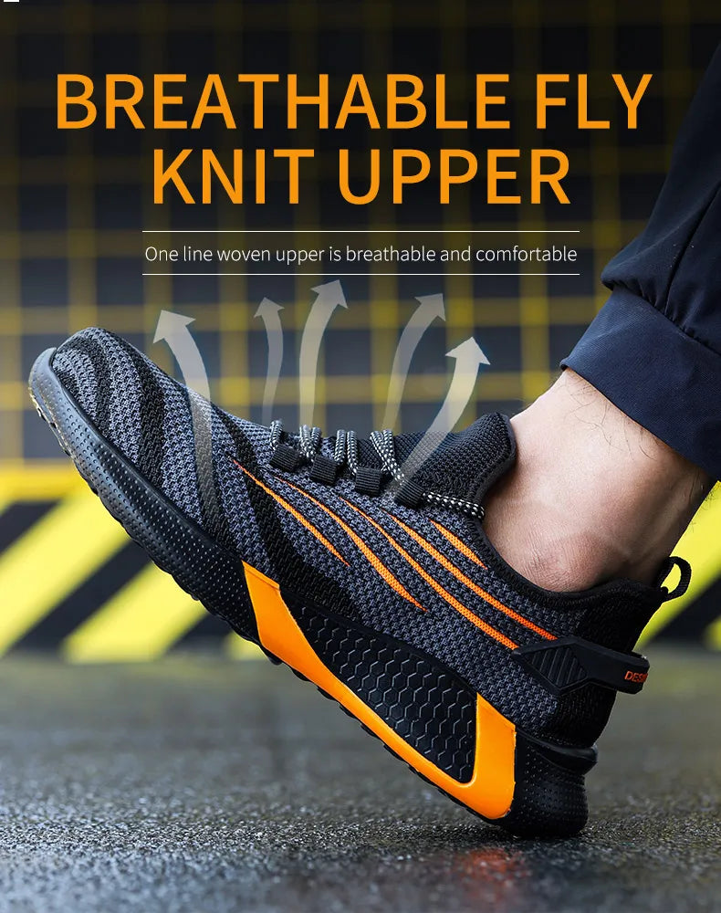 Men Work Safety Shoes Anti-puncture Working Sneakers Male Indestructible Work Shoes Men Boots Lightweight Men Shoes Safety Boots 