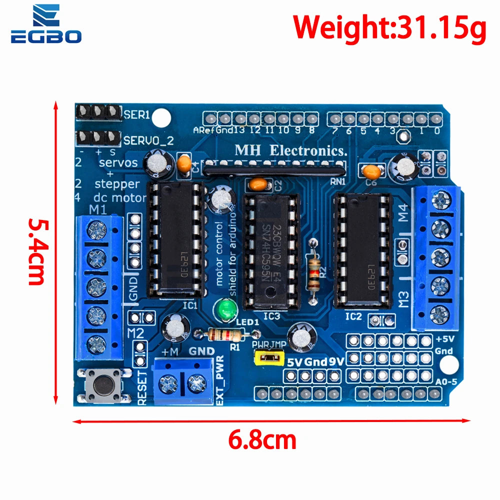Shield controlador de motores DC e de passo L293D para Arduino