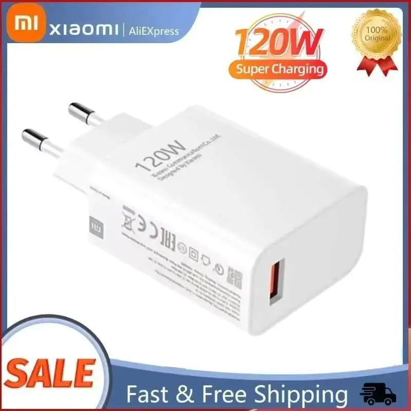 120 W nabíjačka USB-A pre kompatibilné telefóny Xiaomi a Redmi
