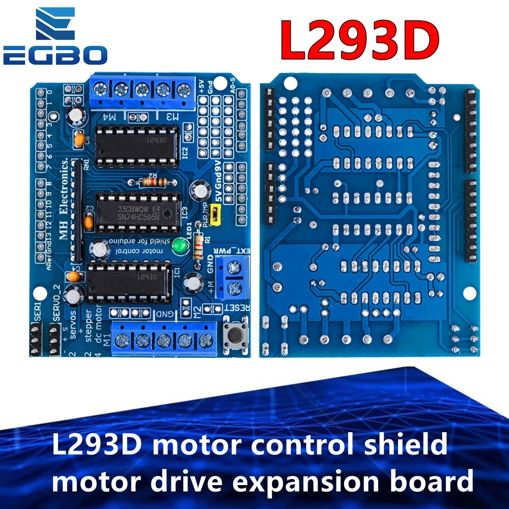 Shield controlador de motores DC e de passo L293D para Arduino