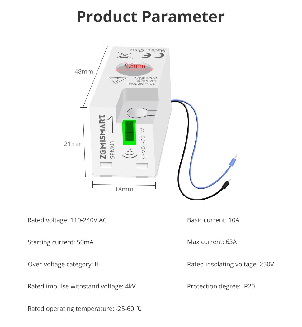 Měřič energie SPM01 Zigbee