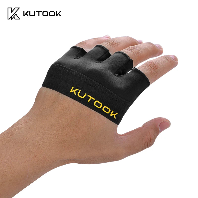 KUTOOK Men's And Women's Fitness Four Fingers Gloves Breathable Anti-slip Shock Absorption Yoga Dumbbell Cycling Sports Gloves 