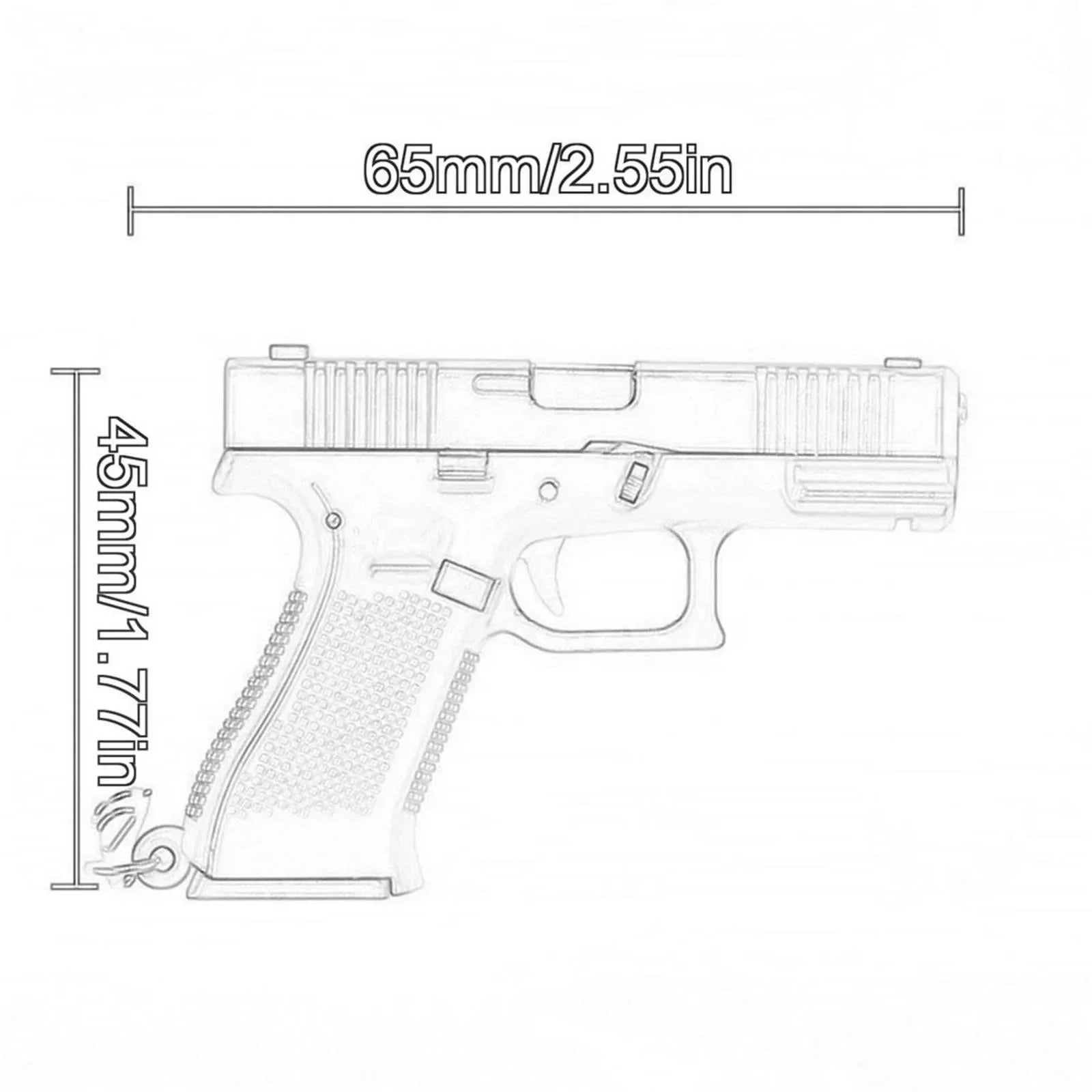 Pistol Shaped Keychain Charm Realistic Model Removable Magazine Miniature Pistol Model Gifts for Birthday Car Key Chain for Men