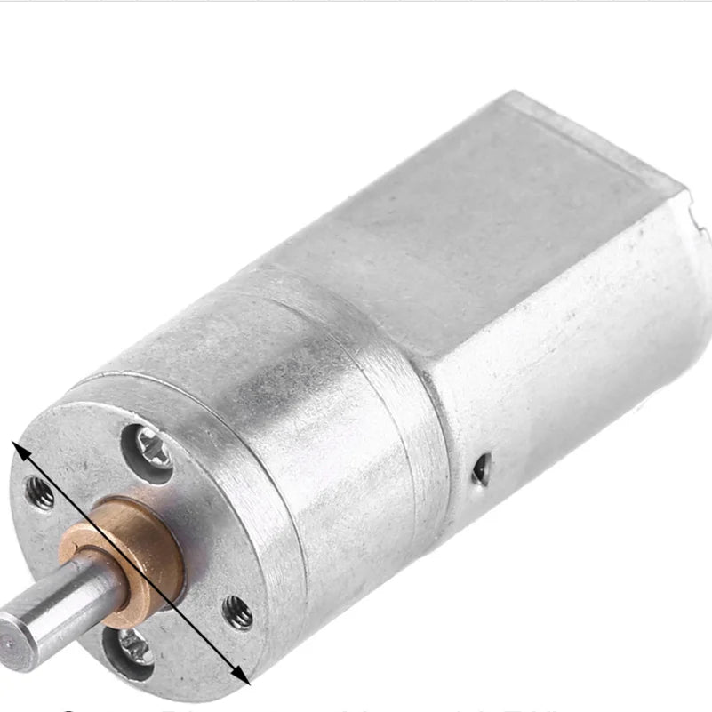12 V:n suurivääntöinen alennusvaihdemoottori, 15-200 RPM, 20 mm:n vaihteisto