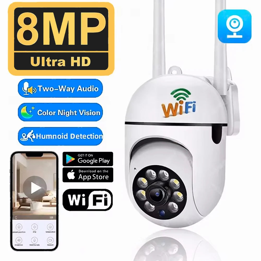 8MP Wireless Outdoor PTZ Security Camera with AI Human Tracking