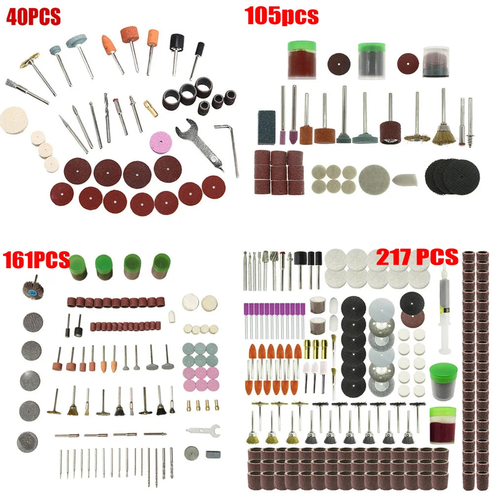 Rotary Tool Accessory Set for Power Drills, Compatible with Dremel, Includes Grinding, Polishing, Mini Saw Blades, and