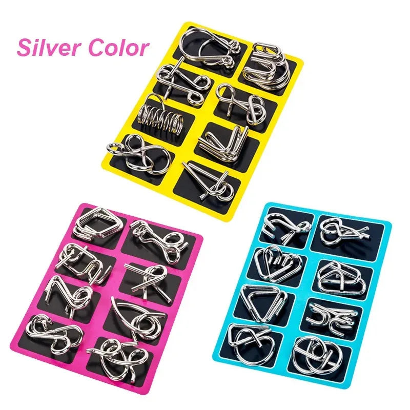 Eight-Piece Metal Wire Puzzle Set