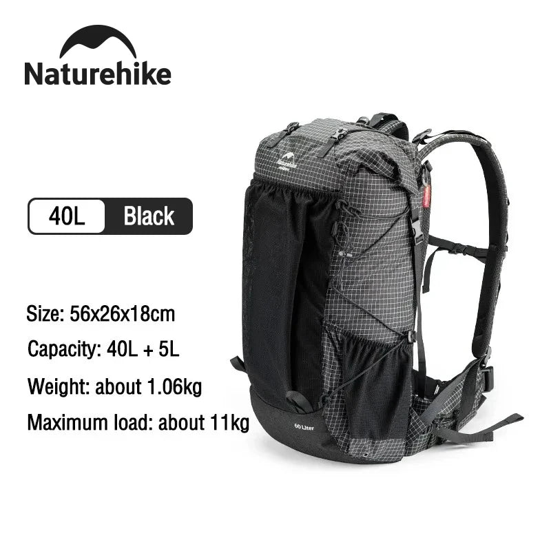 Mochila de Montanha Outdoor 60+5L Impermeável com Capa de Chuva