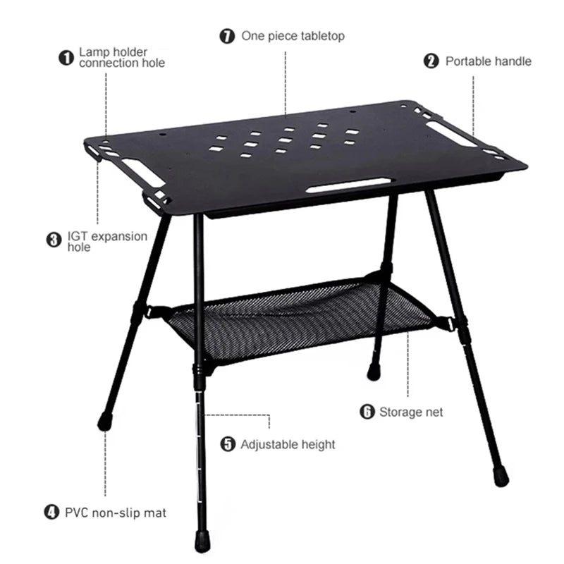 Aluminum Alloy IGT Tactical Folding Table with Adjustable Legs