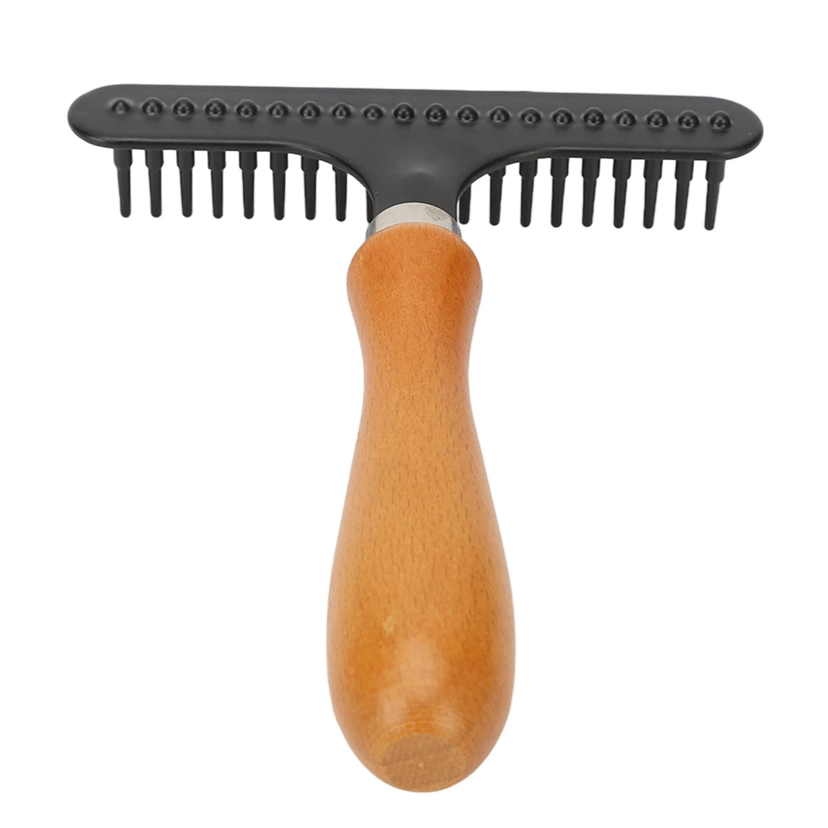 Pet Grooming Rake with Wooden Handle