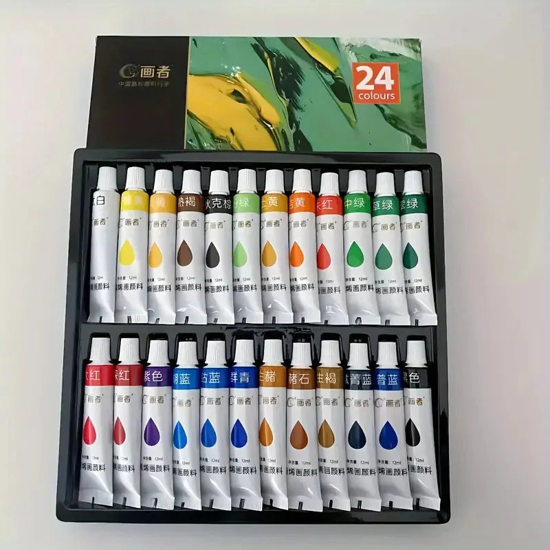 Colorful Acrylic Paint Set – Vibrant 12ml Tubes for Creative Projects