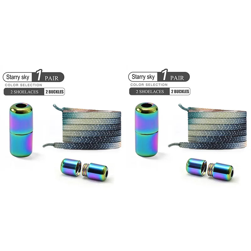 1Pair/2Pairs/4Pairs No Tie Shoe Laces Colorful Buckle Shoelaces Pearl Light Colorful Fashion Without Ties Elastic Laces Sneaker 
