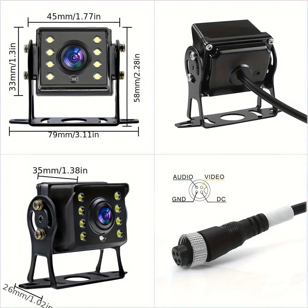 Universal Rearview Camera System for Trucks,  Night Vision Reversing Camera And a 7-Inch Monitor for Parking Assistance