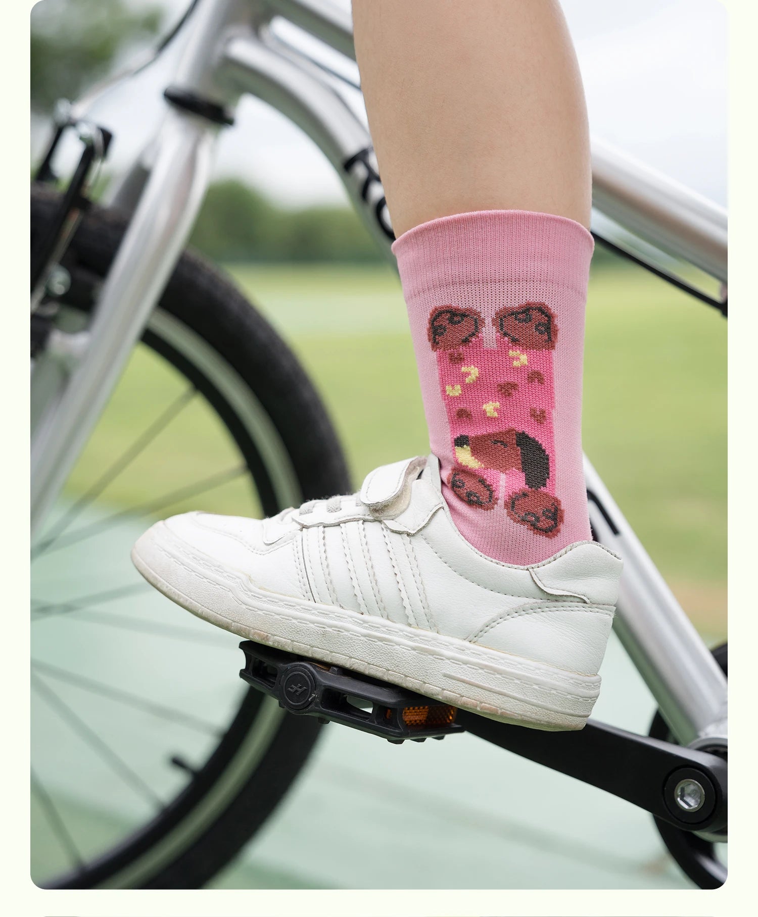 Breathable Compression Cycling Socks with Non-Slip Grip (2 Pairs)