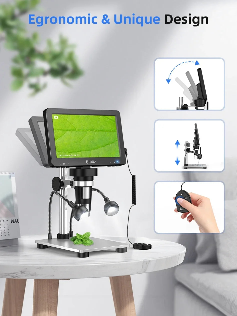 7 Inch Digital Microscope 50X-1200X HD LCD for PCB Electronics Soldering