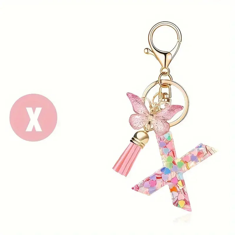 Fashion DIY Κεφαλίδες A-Z Letters keychain Μεταλλικός Φαρέτρα Pendant Key Chain Γυναίκες Κλειδί Αυτοκινήτου Αλυσίδα Απλό Γράμμα Όνομα Κλειδί Δώρο Κοσμήματα
