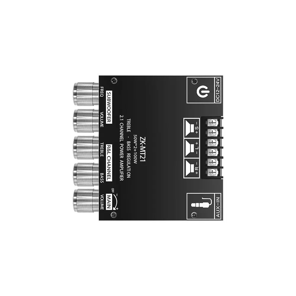 ZK-MT21 Channel Bluetooth 5.0 2.1 Subwoofer Amplifier Board 50W*2 +100W Power Audio Stereo Amplifier Board Bass AMP AUX 