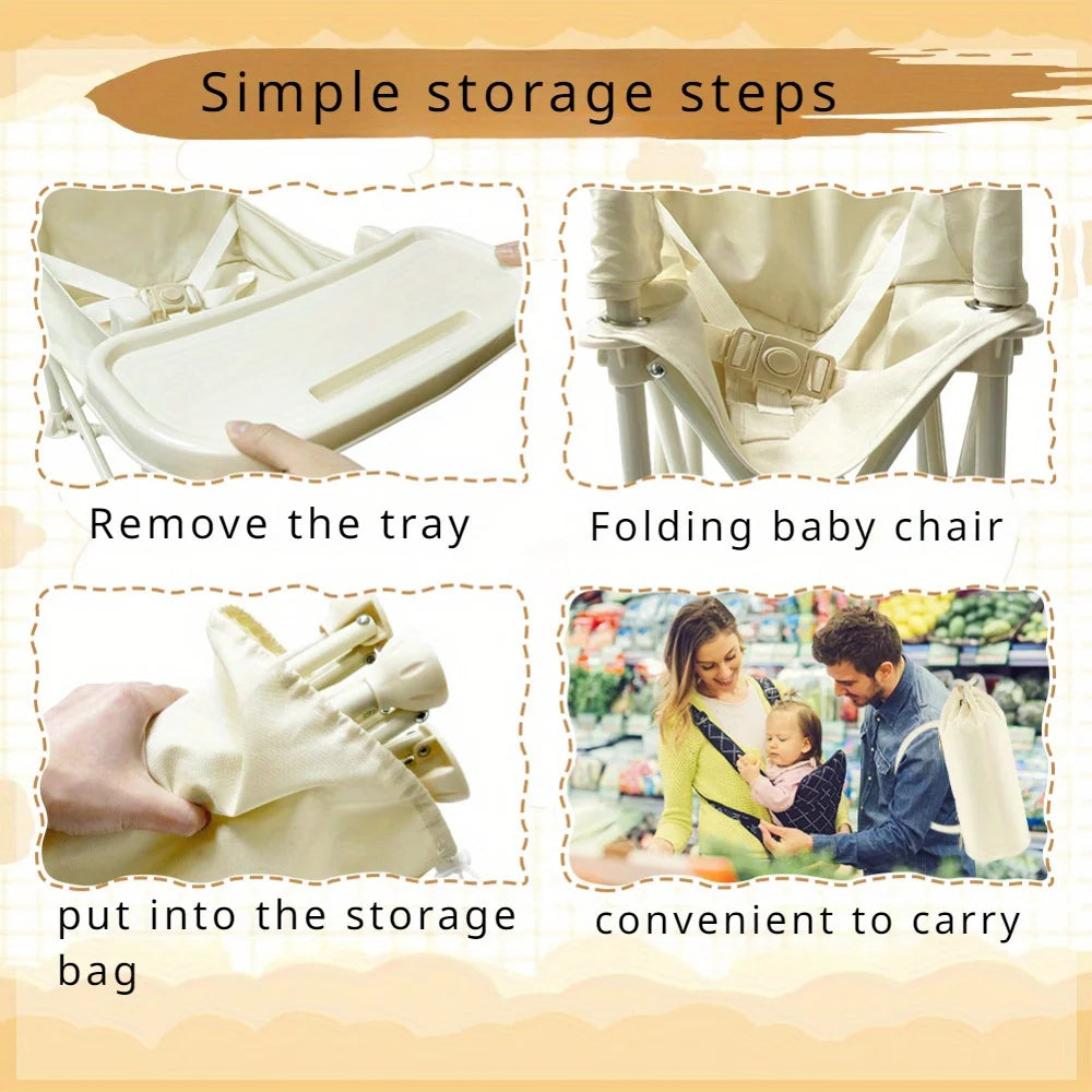 Stylish & Durable Baby High Chair with Adjustable Footrest and Detachable Cushion