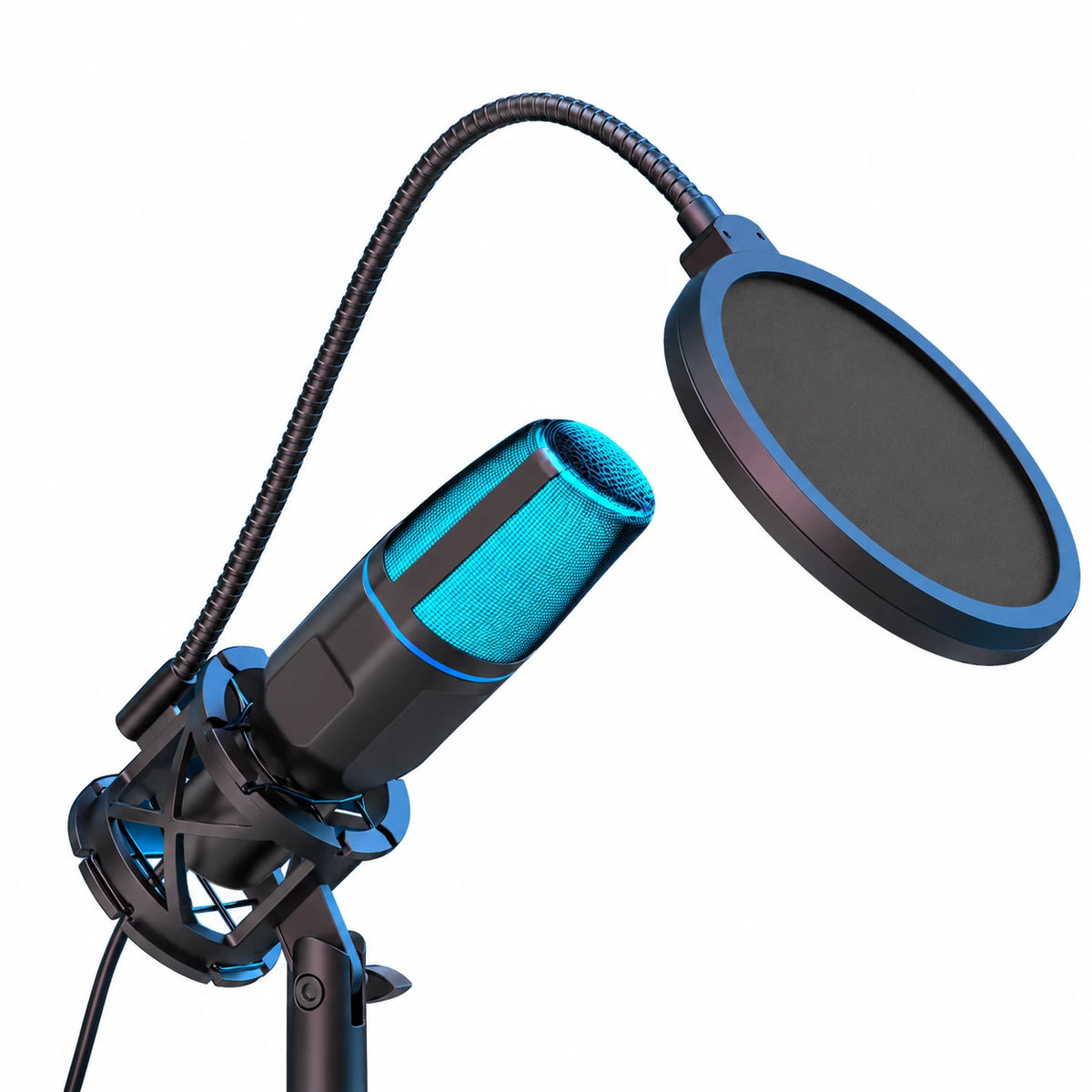 USB-kondensatormikrofon med RGB-belysning