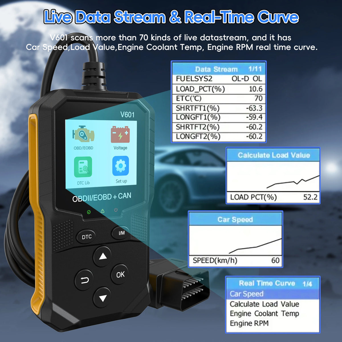 Wired OBD2 Engine Diagnostic Code Reader