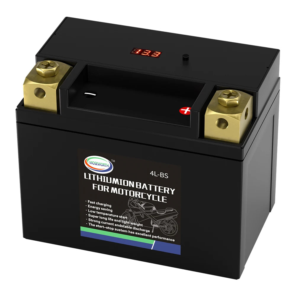 Motorcycle Battery 12V LiFePO4 Lithium Ion 4L-BS 160CCA Size-113x70x89mm Built-in BMS Board Lithium Phosphate Ion Battery