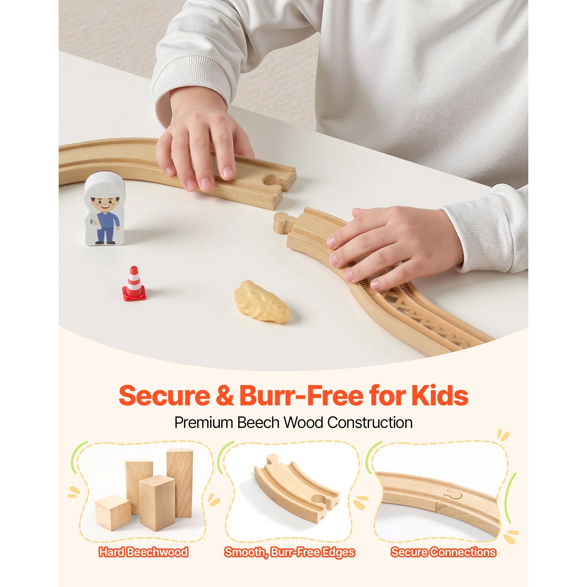 SucceBuy 70kom Wooden vlak- set magnetni kran za uzrast 3–8 godina Građevinski kran željeznički set Glavni brendovi za bebe djecu dječake i djevojčice