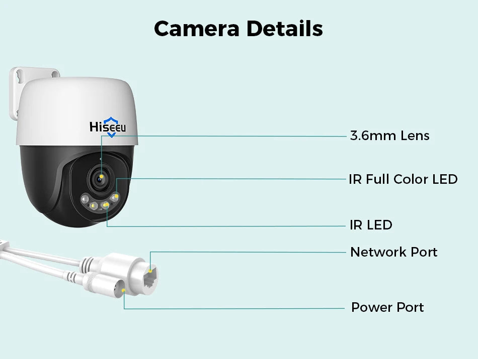 5MP/8MP POE PTZ IP Security Camera with Color Night Vision