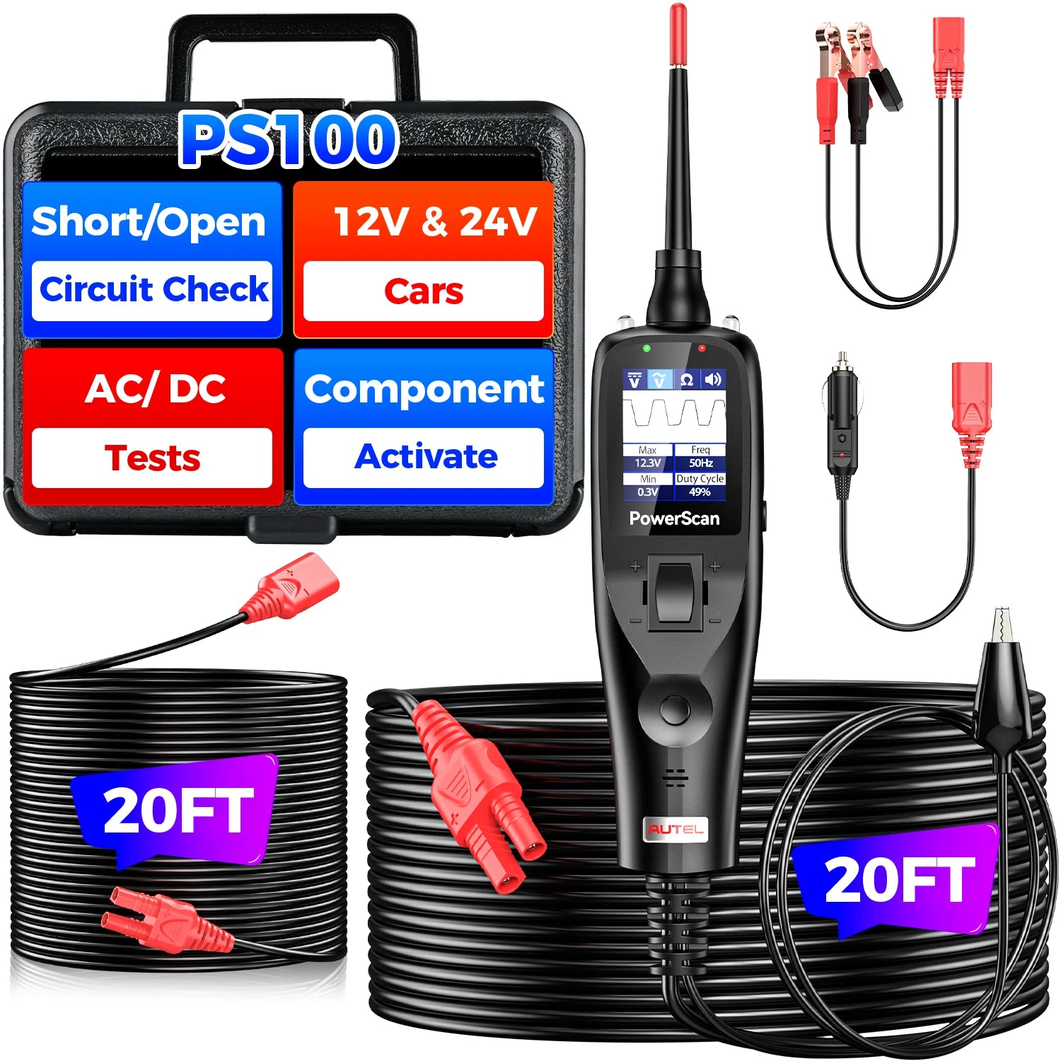 Autel PowerScan PS100 Automotive Circuit Tester and AVOmeter