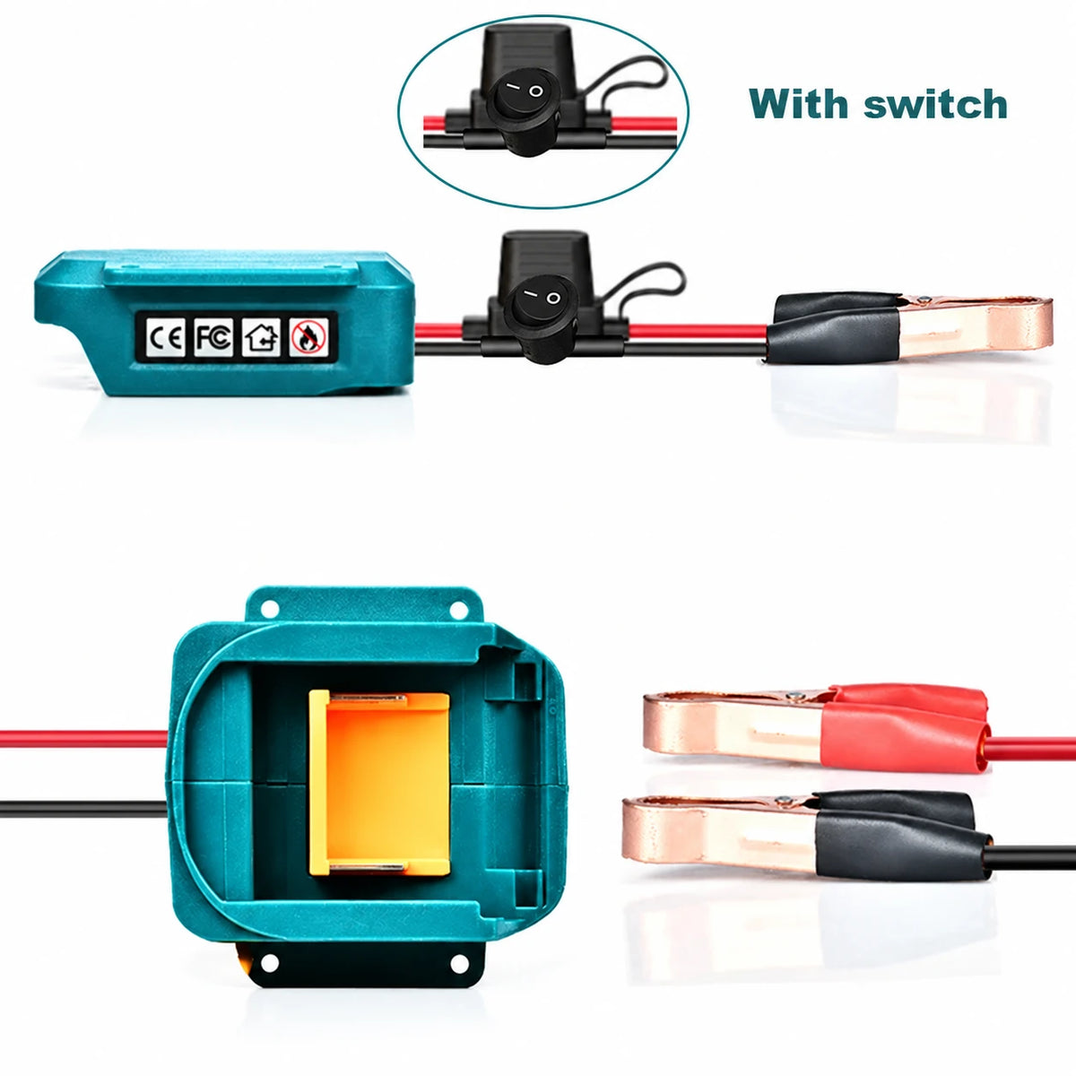 Adattatore per batterie con morsetti per batterie Makita da 18 V