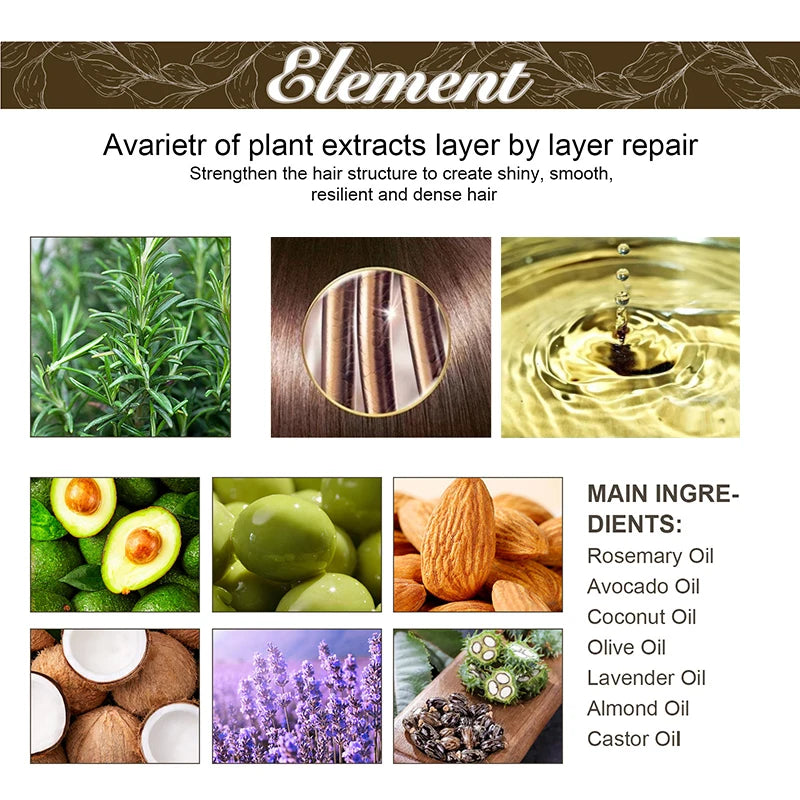 60ml Rosemary Dense Hair Essential Oil Veganic Lavender Repair Hairs Damage Prevent Hair Loss Smooth Hairs Nourish Hair Care Oil 
